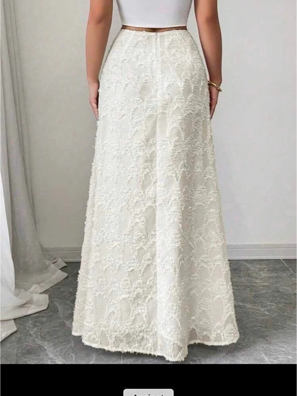 Lace Maxi Skirt in White